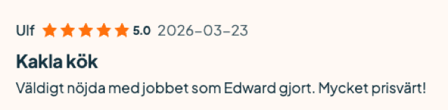 Kundrecension för Edward Kakel & Renovering